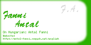 fanni antal business card